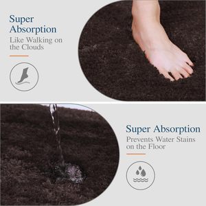 Hot Selling 17"x24" Microfiber Bath <b>Mat</b> Super Absorbent Non-Slip Floor Thick Plush Shaggy Tufted <b>Bathroom</b> Rug Washable Hotel - Product Image 2