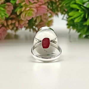 แหวนพลอยทับทิมสีชมพูธรรมชาติคลาสสิก หินประจำเดือนกรกฎาคม เงินแท้ 925 ทรงรี ประดับขอบแบบ Bezel สำหรับงานหมั้นและงานแต่งงาน - Product Image 3