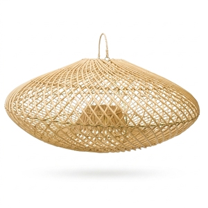 Lámpara Colgante Moderna de Ratán Natural de Alta Calidad, Tamaño Mediano, Diseño Ecológico y Sostenible, Regulable, para Interiores - Product Image 1