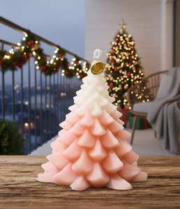 Elegante Vela Artística Hecha a Mano con Cera de Parafina, Inspirada en un Árbol de Navidad, para Decoración Navideña del Hogar - Product Image 1