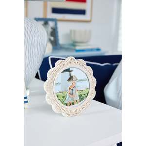 Delightful Blue Rattan Picture Frame Round Photo Frame Decorative Tabletop Accent Perfect For <b>Nursery</b> Bedroom Home Styling - Product Image 5