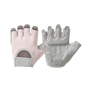 <b>Half</b> Finger Gym Gloves Unisex PU Leather Breathable Non <b>Slip</b> Adjustable Wrist Strap For Fitness Weight Lifting Training - Product Image 1