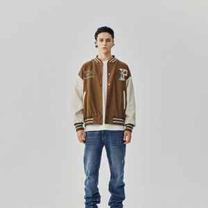Premium College Varsity Baseball Jacket Custom Logo Canvas <b>Stand</b> Collar Breathable & Heated Front Logo Position OEM Service - Product Image 3