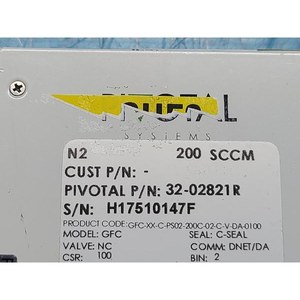 ระบบสำคัญ32-02821R 32-02821R N2 200SCCM GFC ควบคุมการไหลของก๊าซที่ใช้เป็นชิ้นส่วนอุปกรณ์เซมิคอนดักเตอร์รุ่นเก่า - Product Image 5