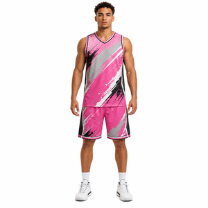 Shorts de basket-ball unisexes en gros, uniformes respirants, écologiques, à séchage rapide, en maille, sans manches, vêtements de sport personnalisés pour équipe - Product Image 1