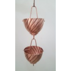 Chaîne de pluie spirale en cuivre décorative pour gouttière, évacuation des eaux de pluie extérieure, décoration suspendue pour jardin - Product Image 6