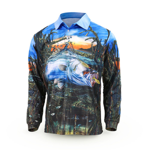 เสื้อโปโลตกปลาแบบแห้งเร็ว ไซส์พลัส สำหรับทุกเพศ ผลิตตามสั่ง ผ้าโพลีเอสเตอร์/คอตตอน แขนสั้น กันน้ำ ระบายอากาศได้ดี ป้องกันรังสียูวี UPF 50 - Product Image 1