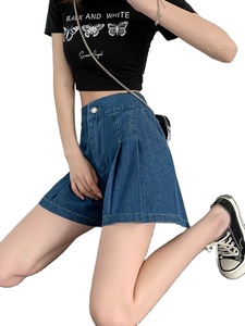 Jupe en jean pour femme, déchirée et délavée, taille haute, style streetwear, confortable et légère, vêtement en denim pour femme - Product Image 6