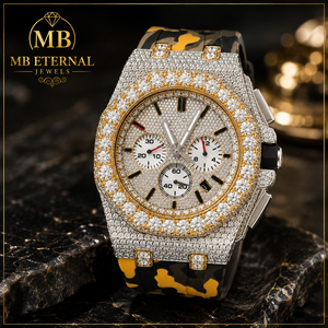 นาฬิกา MB ETERNAL รุ่น Diamond Chronograph ขนาด 41 มม. ตัวเรือนโลหะผสมสแตนเลสสตีล ระบบอนาล็อก ควอตซ์ ออโตเมติก สำหรับผู้ชาย หรูหรา พร้อมกระจกแซฟไฟร์และตัวล็อคสายแบบหัวเข็มขัด - Product Image 4