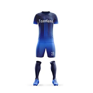 Men Custom <b>Soccer</b> Jersey Short Sleeve Round Neck Yellow Blue White Color Blocking Quick Dry Football Kit Sublimated Print - Product Image 4