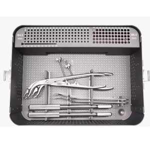 Kit d'instruments chirurgicaux orthopédiques pour grands fragments, en acier inoxydable, avec plateau pour plaques traumatiques - Product Image 2