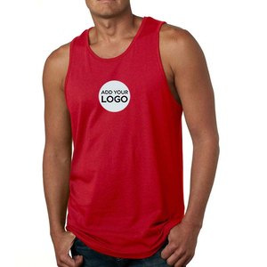 Débardeur en coton noir pour homme, personnalisable avec logo par transfert thermique, col rond, style décontracté, couleur unie, design frontal, haute qualité - Product Image 4