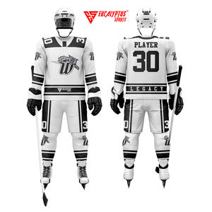 Maillots de hockey sur glace personnalisés avec nom et numéro, OEM, 100 % polyester respirant, séchage rapide, impression par sublimation, maillots de hockey personnalisés - Product Image 4