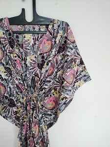 Robe kaftan en coton indien faite à la main, légère, jaune, pour la plage, idéale pour l'été - Product Image 3