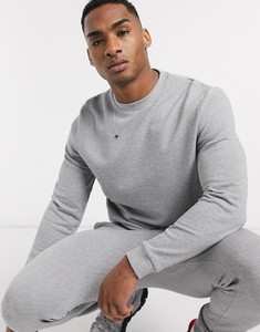 Survêtement gris en coton pour homme, col rond, manches longues, couleur unie, décontracté, avec poches latérales, taille élastique, pour l'automne - Product Image 2