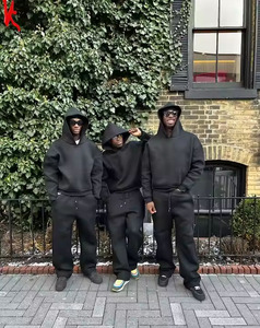 Conjunto Deportivo de Felpa Extra Grande Color Gris Ceniza para Hombre – Conjunto de Dos Piezas Premium de Alta Calidad para Ropa Urbana - Product Image 3