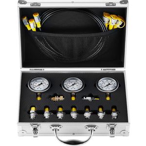 Set di Manometri Idraulici per Escavatore 250/400/600 bar, 3 Manometri e 9 Raccordi di Prova con 3 Tubi di Prova per Iniettori Common Rail - Product Image 6