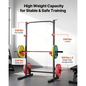 Station d'entraînement multifonctionnelle 1000 LBS avec rack de squat et cage de musculation, équipement de gym à domicile avec 4 réglages de bandes de résistance - Product Image 3
