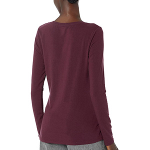 Camisetas de Alta Calidad para Mujer, Estilo Veraniego, Última Moda, Color Sólido, Algodón, Cuello Redondo, Casual, Manga Larga - Product Image 5