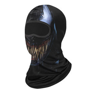 Masque intégral de moto noir pas cher en polyester avec impression 3D par sublimation, Sturmhaube fantôme, masques de ski design, cagoule tête de mort - Product Image 1