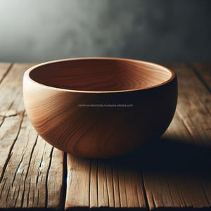 Bol à salade et à fruits en bois d'acacia rustique en vrac bol en bois décoratif jetable pour la décoration intérieure - Product Image 4