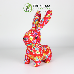 Nouveau modèle de jouets en peluche, lapin en tissu floral en coton, taille L, jouet animal pour enfants, 35 cm, différentes couleurs - Product Image 4