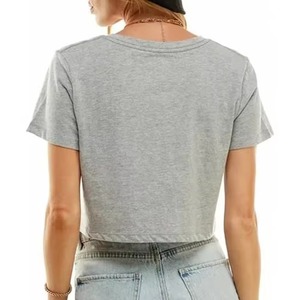 Camiseta Corta de Alta Calidad con Logotipo Personalizado y Color Personalizado para Mujer, Informal de Verano, Transpirable, 100% Algodón, Venta al por Mayor - Product Image 6