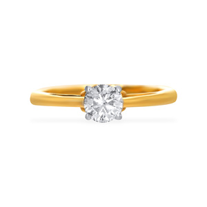 Anillo Solitario Esfera Sublime, Anillo de Diamantes Solstice Dorado, Anillo de Diamantes Amanecer Radiante - Product Image 3