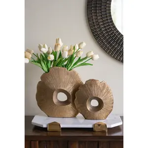 Vase à fleurs décoratif en métal haut de gamme, grand vase à fleurs sur pied pour hôtel, décoration d'intérieur haut de gamme - Product Image 3