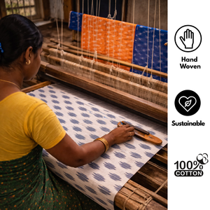 Tela de Algodón Ikat Tejida a Mano, Ecológica y Lavable, Textil Artesanal Tradicional para Decoración del Hogar, Moda y Manualidades - Product Image 5