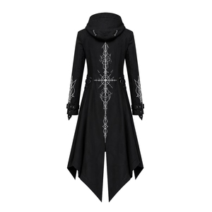 Nouvelle arrivée, manteau gothique victorien pour homme, veste asymétrique à capuche avec chaînes argentées pour Halloween Cosplay - Product Image 2
