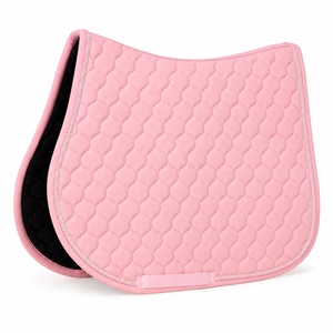 Manta de Montar Acolchada Verde Oliva con Forro de Malla y Ribete Rosa para Protección del Caballo - Product Image 6