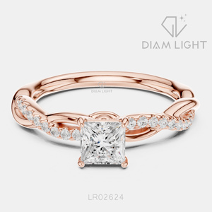 Bague de fiançailles en diamant de laboratoire de 0,50 carat, taille princesse, or blanc 14 carats, bague de mariage, bijoux fins, certifiée IGI - Product Image 3
