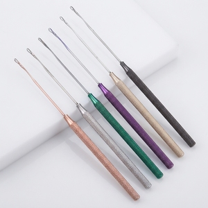 Hair Extension Threader Tool Hair Extension Hook <b>Needle</b>, Wire Thread Pulling Hook for Micro Ring & Nano Ring Extensions - Product Image 1