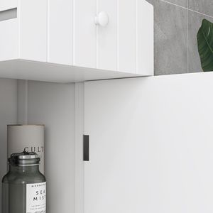 Mobiletto da Bagno Autoportante da 67 Pollici, Armadio Alto a 3 Ripiani con Cassetto Bianco, Scaffali per Bagno - Product Image 6