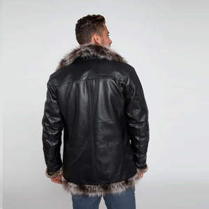 Chaqueta de Invierno para Hombre, de Cuero y Lona, Cuello Alto, Diseño Personalizado, Impermeable, Ecológica, Máxima Comodidad - Product Image 5