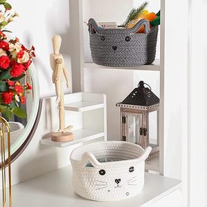 Customised Handwoven Attractive Design Newest Product Pure Cotton Rope <b>Woven</b> <b>Basket</b> Cat Design Custom Size For Home Accessories - Product Image 5