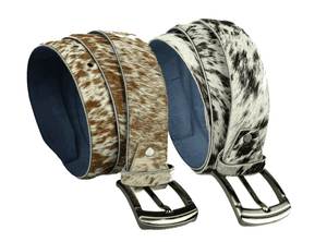 Cinturón Reversible de Cuero Vacuno con Hebilla de Acero, Estilo Casual, Estampado Animal, 3.5cm de Ancho, Moldeado en una Sola Pieza, Duradero - Product Image 3