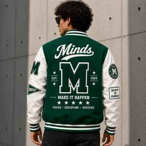 CHALASA SPORTS Embroidered <b>Men's</b> Varsity <b>Jacket</b> OEM Manufacturer High Quality Winter Fall Denim Quick Dry Breathable Fleece - Product Image 4