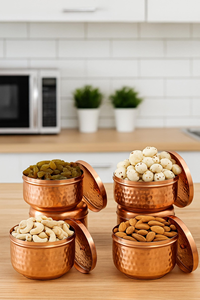 Handmade Vintage Pure Copper Airtight Dishwasher Safe Eco-Friendly Kitchen Storage <b>Container</b> Tableware for Spice Dry Fruit Tea - Product Image 1