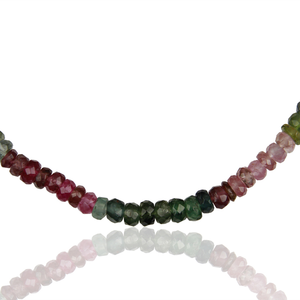 Magnifique Collier Femme en Argent Sterling Fait Main avec Perles Multi-Tourmalines et Pierres Précieuses, Sertissage Clos, Style Ethnique, Idéal pour les Fêtes - Product Image 3