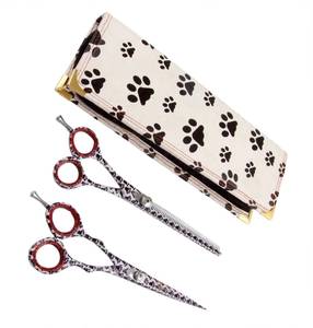 Juego de Tijeras Veterinarias Profesionales para Ganado y Caballos, Diseño de Huella, 6.5 Pulgadas, Ajustables, Reutilizables, con Peine de Entresacar - Product Image 1