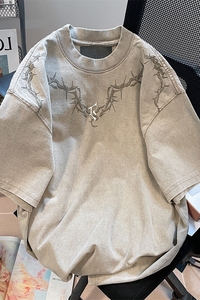 Customized Trend <b>Star</b> Foil Printed Short Sleeve T-Shirt for Men - Product Image 2