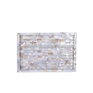 Bandeja de Servir Rectangular Hecha a Mano con Incrustaciones de Madreperla, Ecológica, Duradera, Clásica, de Madera, Elegante, para Desayuno, Cama, Comedor, Café - Product Image 4