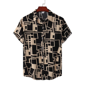 2026 New Men's Summer Short Sleeve <b>Shirt</b> Vintage <b>Patchwork</b> Printed Button Down T-<b>Shirt</b> Hawaii Fashion Comfortable Lapel <b>Shirt</b> - Product Image 1