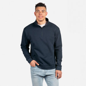 Hot Selling 100% Cotton 420grams Fleece Lined Sweatshirts Casual Wear High Neck Oversized Quarter Zipper Sweatshirts For Unisex - Product Image 6