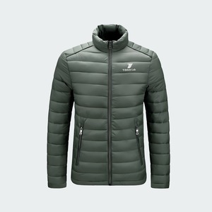Unisex Waterproof Eco-Friendly <b>Fleece</b> <b>Lining</b> Puffer <b>Jacket</b> Winter Polyester Windproof Casual Zipper Front Solid - Product Image 3
