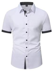 Nouveau T-shirt d'été pour homme à col rond et manches courtes en tissu gaufré - Blanc 4XL - Product Image 1