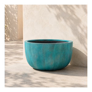 Grand pot rond en fibre de verre avec finition bronze antique rouillée pour hôtel, patio, jardin, aménagement paysager - Fournisseur et fabricant en gros - Product Image 1