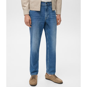 Pantalones de Mezclilla Vintage para Hombre, Cintura Media, Pantalones Largos, Impresión de Logotipo Personalizada, Servicio OEM - Product Image 2